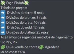Elojob a partir de qualquer elo até o d4 negociar no chat - League of Legends LOL