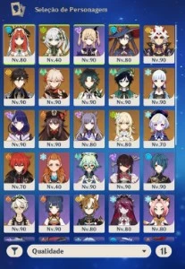 AR59 / 14 personagens 5* / 6 armas 5* - Genshin Impact