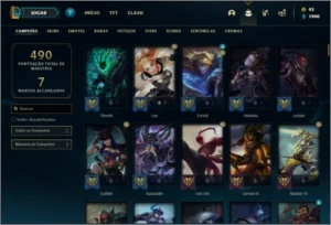 Conta ouro 3 com TODOS os champs e 137 skins +1 Prestigio - League of Legends LOL