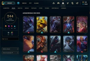 CONTA LOL COM 244 SKINS E 1100 EMBLEMAS NO PASSE - League of Legends