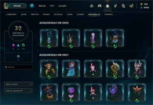 CONTA LOL COM 244 SKINS E 1100 EMBLEMAS NO PASSE - League of Legends