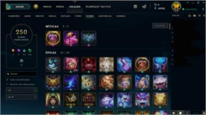 Conta Diamante IV (FLEX), Platina III (SOLOQ/TFT) e 260 skin - League of Legends LOL