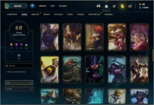 Conta ouro 4 com 68 skins e 128 champs - League of Legends LOL