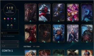 PLATINA 4 - 110 CHAMPIONS - 112 SKINS - League of Legends LOL