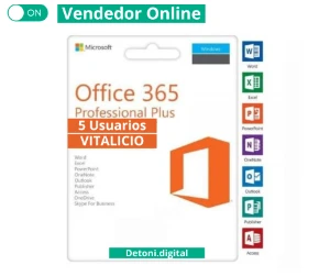 OFFICE 365 ORIGINAL E VITALICIO - 5 MAQUINAS - Softwares e Licenças