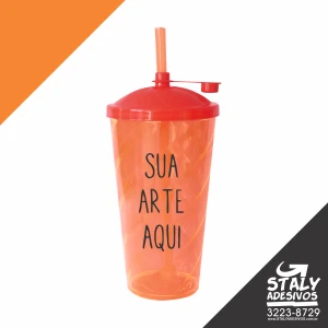 Copo Twister Laranja - Artesanato e Personalizados
