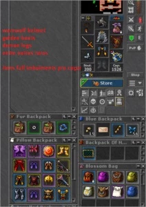 RP 239 + EK 60 skill 104 - 15% Loyalty - raros/outfits - Tibia