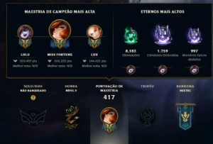 League of Legends - Conta Mono MF e Lulu LOL