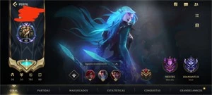 CONTA MESTRE + PASSES ATUAIS + VÁRIAS SKINS - League of Legends: Wild Rift LOL WR