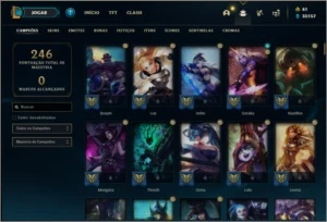 Conta prata 4 MONO SUP com TODOS os champs e 90 skins - League of Legends LOL
