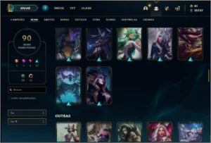 Conta prata 4 MONO SUP com TODOS os champs e 90 skins - League of Legends LOL