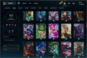 Conta prata 4 MONO SUP com TODOS os champs e 90 skins - League of Legends LOL