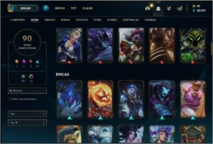 Conta prata 4 MONO SUP com TODOS os champs e 90 skins - League of Legends LOL