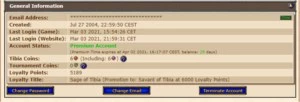 CONTA 50% DE LOYALTY - 30 DIAS PA (03/03/2021 - 04/03/2021) - Tibia
