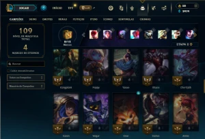 Unranked com 65 Champs e 21 Skins - League of Legends LOL