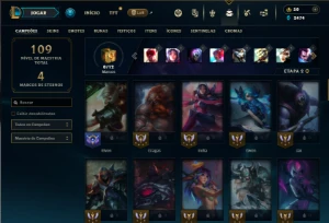 Unranked com 65 Champs e 21 Skins - League of Legends LOL