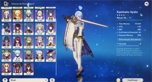 AR50 AYATO+AYAKA+VENTI+YAE MIKO+DILUC (5 PERSONAGENS 5*) - Genshin Impact