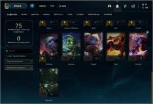 Conta bronze 3 com 26 champs e 11 skins - League of Legends LOL