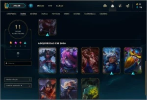 Conta bronze 3 com 26 champs e 11 skins - League of Legends LOL