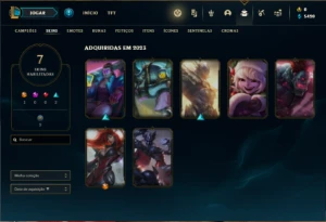 Conta Unranked com 51 Champs e 7 Skins + 1 Fragmento - League of Legends LOL
