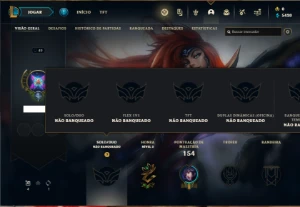 Conta Unranked com 51 Champs e 7 Skins + 1 Fragmento - League of Legends LOL