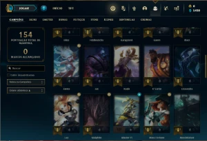 Conta Unranked com 51 Champs e 7 Skins + 1 Fragmento - League of Legends LOL
