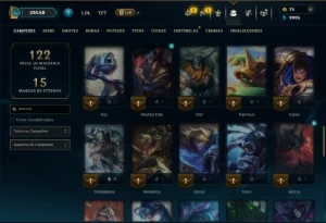 Bronze 3 com 65 Champs e 17 Skins - League of Legends LOL
