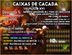 50 Diablo 3 Caixas Caçada/Lootbox Suplicio/Torment 16 - Blizzard