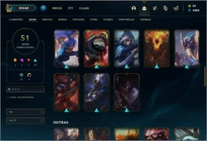 Conta ouro 4 com 51 skins e 66 champs - League of Legends LOL