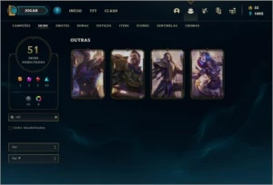Conta ouro 4 com 51 skins e 66 champs - League of Legends LOL