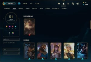 Conta ouro 4 com 51 skins e 66 champs - League of Legends LOL
