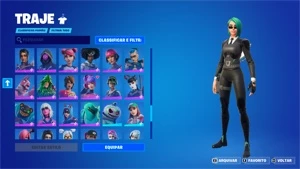 Conta Fortnite com várias skins.