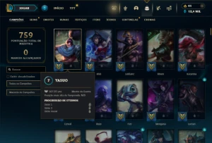 Unranked com TODOS os champs e 587 Skins + 8 Vitoriosas - League of Legends LOL