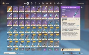 Ar50 - Zhongli, Venti, Childe, Qiqi e Keqing + Arma T5 - Genshin Impact