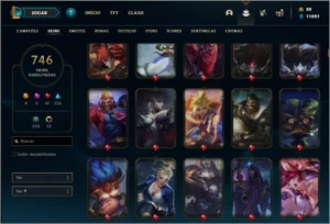 Conta ouro 4 com TODOS os champs e 746 skins +52 Cromas - League of Legends LOL