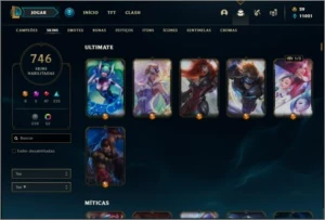 Conta ouro 4 com TODOS os champs e 746 skins +52 Cromas - League of Legends LOL