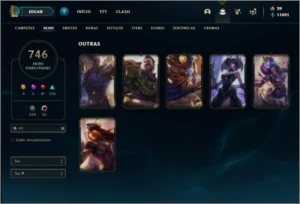 Conta ouro 4 com TODOS os champs e 746 skins +52 Cromas - League of Legends LOL