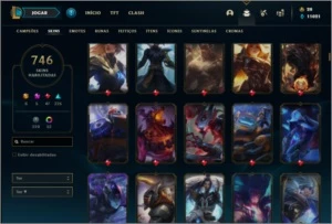 Conta ouro 4 com TODOS os champs e 746 skins +52 Cromas - League of Legends LOL