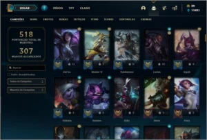 Conta ouro 4 com TODOS os champs e 746 skins +52 Cromas - League of Legends LOL