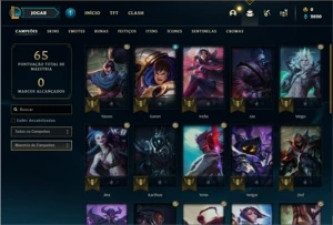 Conta platina 1 com 28 Champs e 5 Skins + 18 Fragmentos - League of Legends LOL