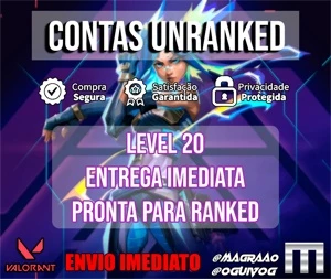 VALORANT CONTA UNRANKED - Level 20 Pronta pra competitivo -