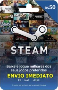 GIFT CARD STEAM - R$50,00 - Gift Cards