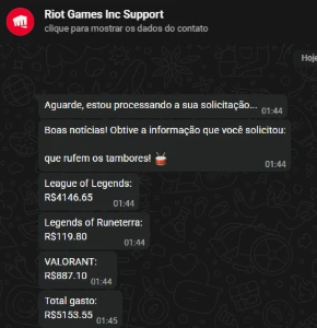 CONTA LOL E VALORANT, MAIS DE 5K GASTOS - League of Legends