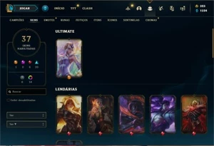 Conta Platina 2 com 45 Champs e 37 Skins - League of Legends LOL