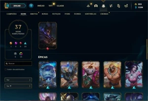Conta Platina 2 com 45 Champs e 37 Skins - League of Legends LOL
