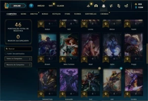 Conta Platina 2 com 45 Champs e 37 Skins - League of Legends LOL