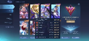 Conta mobile legends, com 394 skins(42 chromas) e 1milhao PB