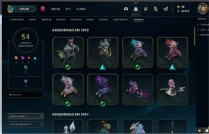 Conta LOL TOP Main LVL 682+57kk de Essência Azul+290skins - League of Legends