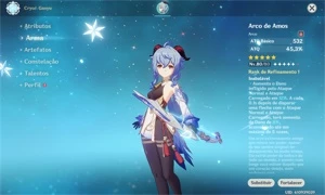 Conta com Ganyu + Arco de Amos + Zhongli + Keqing - Grand Fantasia GF