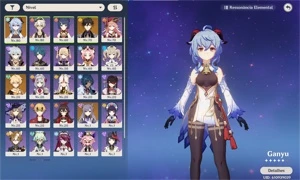 Conta com Ganyu + Arco de Amos + Zhongli + Keqing - Grand Fantasia GF